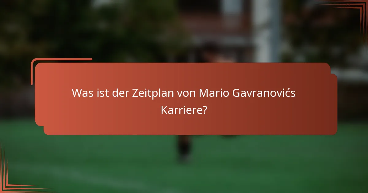 Was ist der Zeitplan von Mario Gavranovićs Karriere?