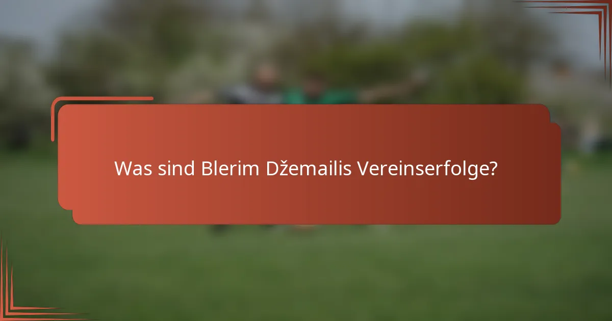 Was sind Blerim Džemailis Vereinserfolge?
